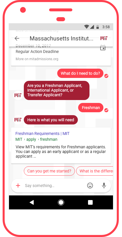 Freshman requirments website link