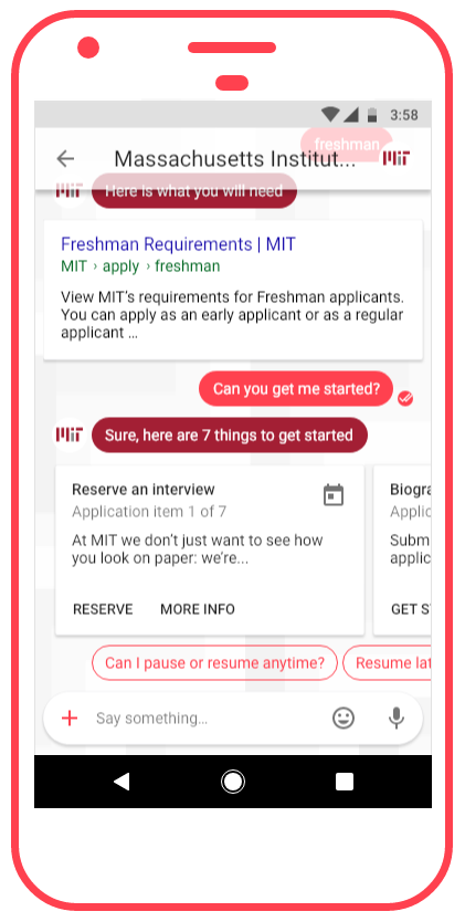 MIT Admissions steps